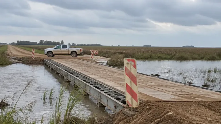 Rehabilitaron el paso en la ruta provincial 7 sobre el puente provisorio del arroyo Tabay